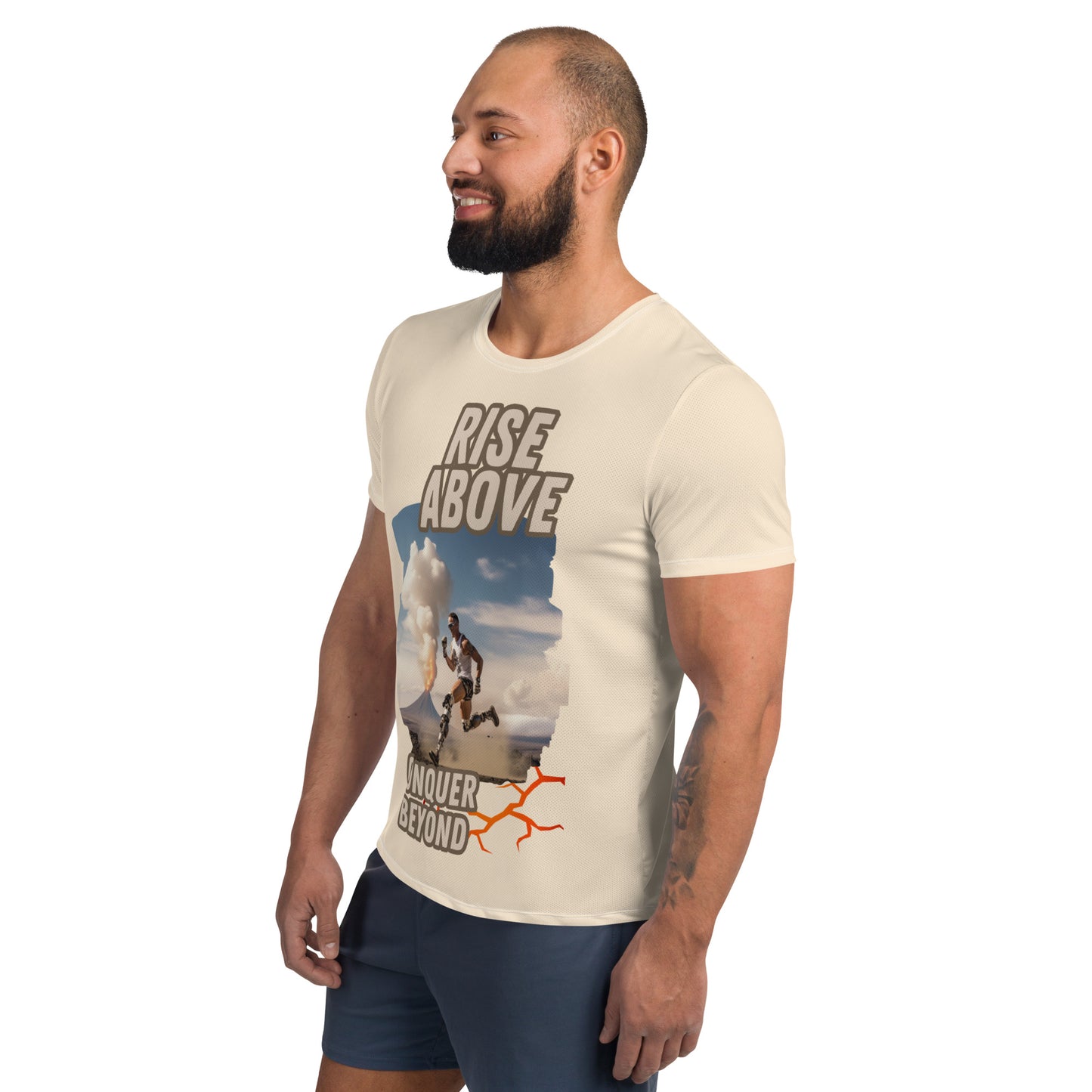 Ridding Waves on Prosthetics Men's Athletic T-shirt