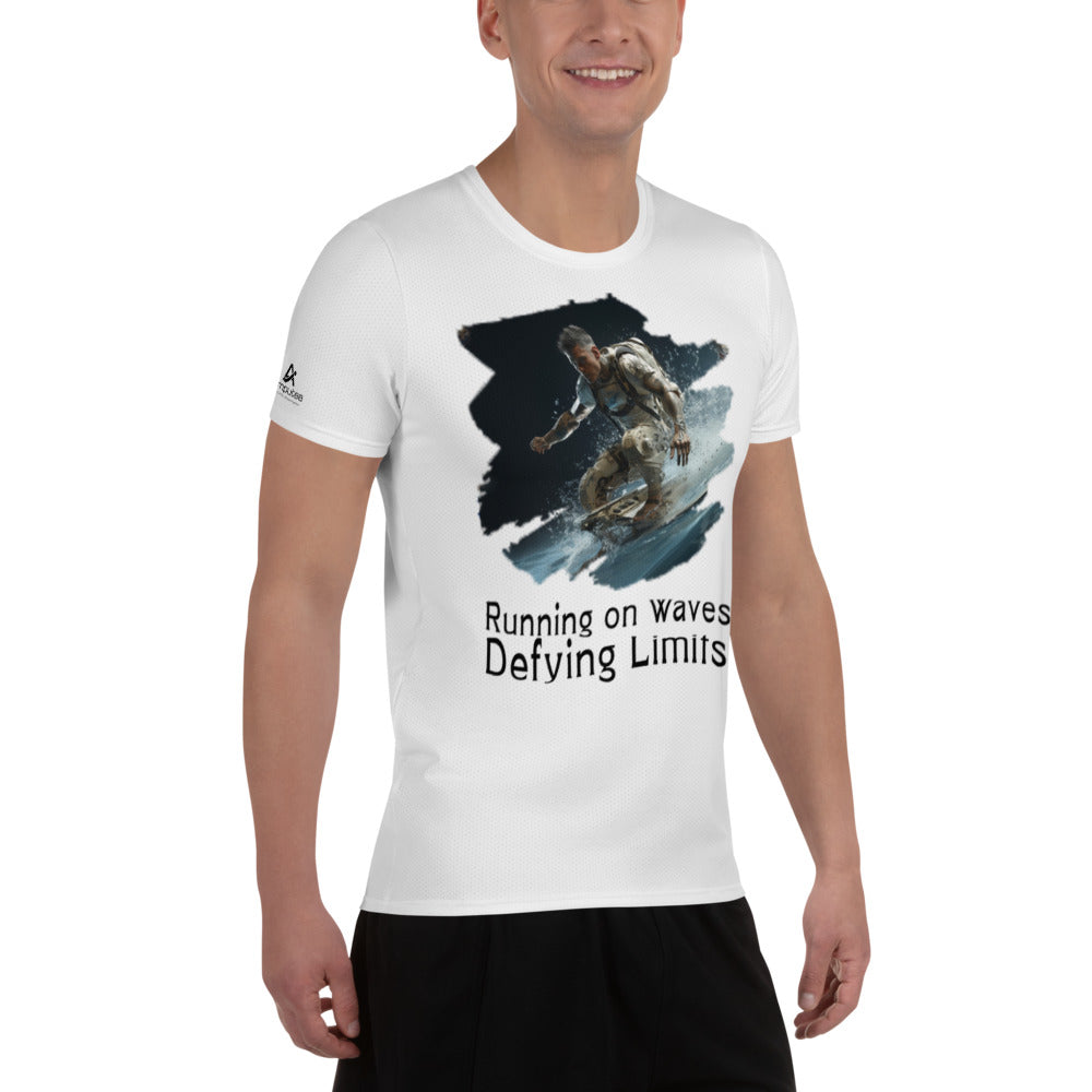 Running on Waves Men's Athletic T-shirt