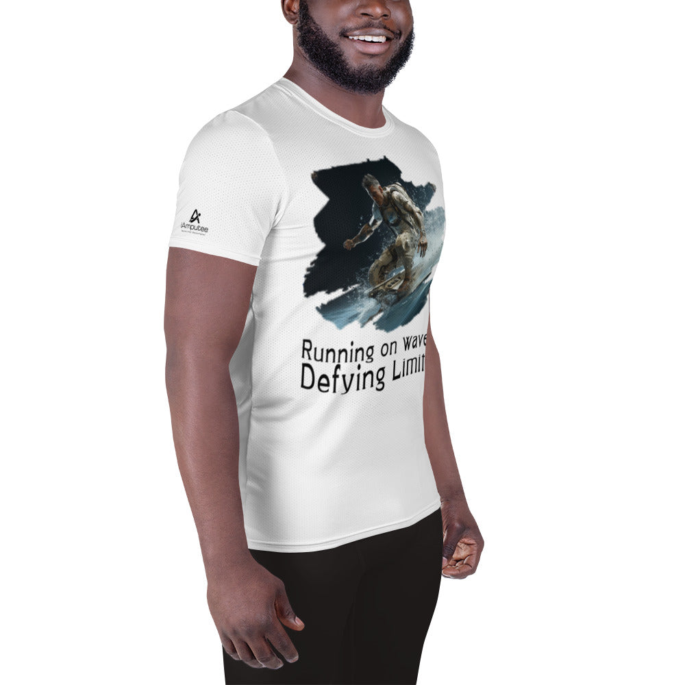 Running on Waves Men's Athletic T-shirt