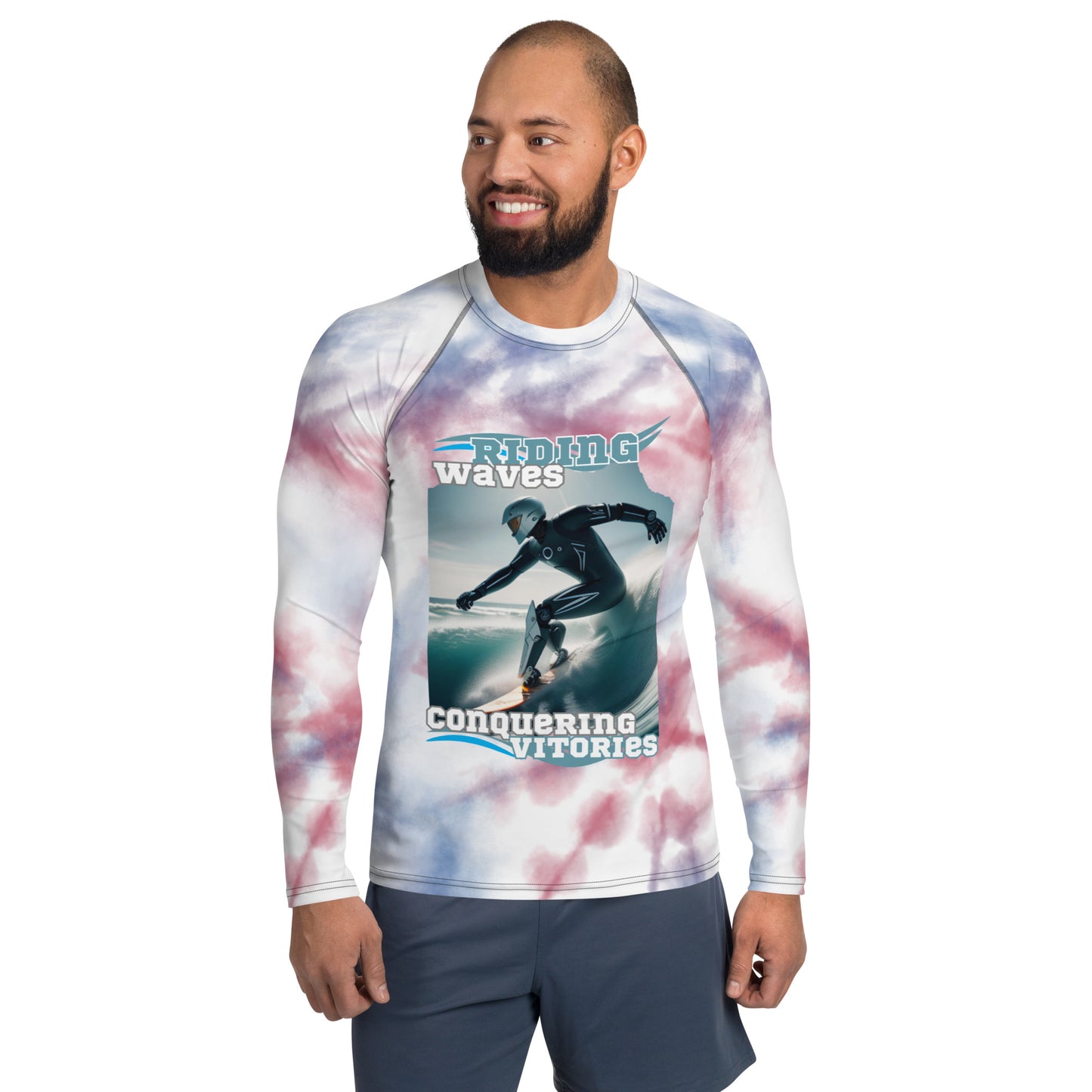 Prosthetic Ridding Waves Men's Rash Guard