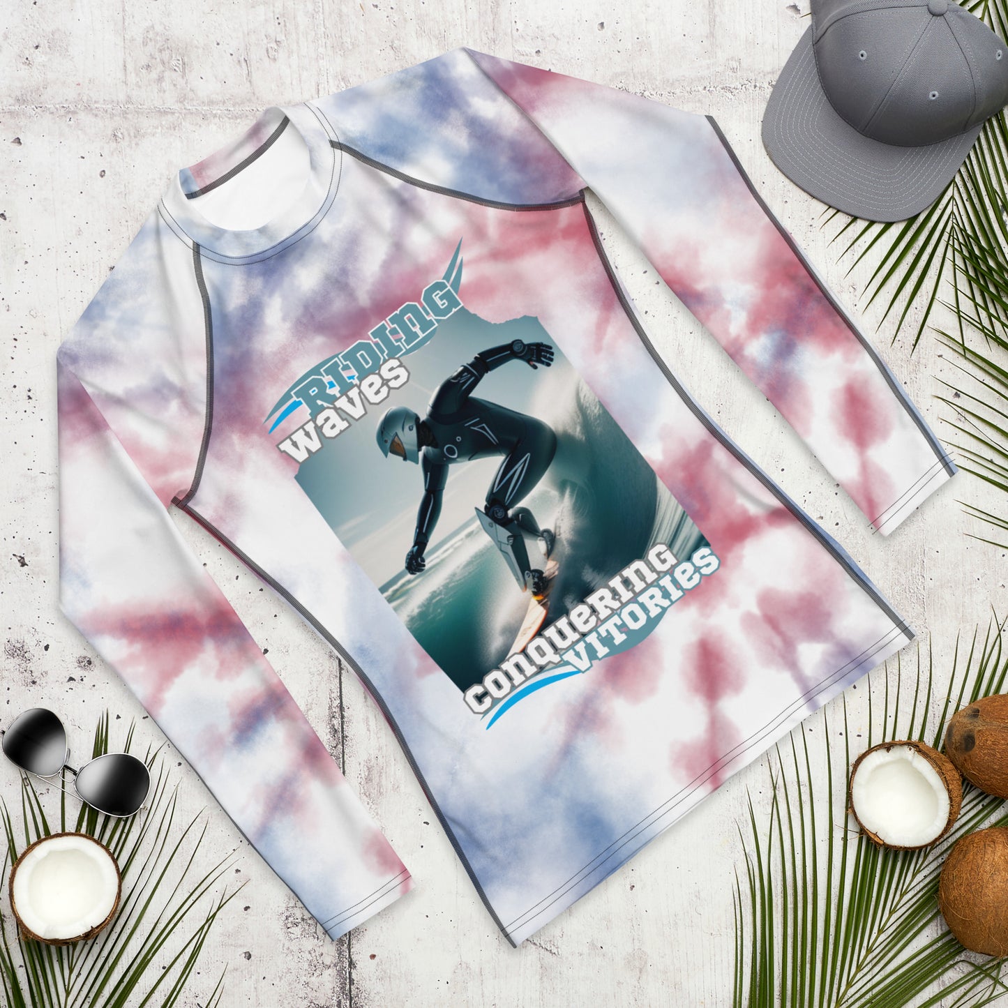 Prosthetic Ridding Waves Men's Rash Guard