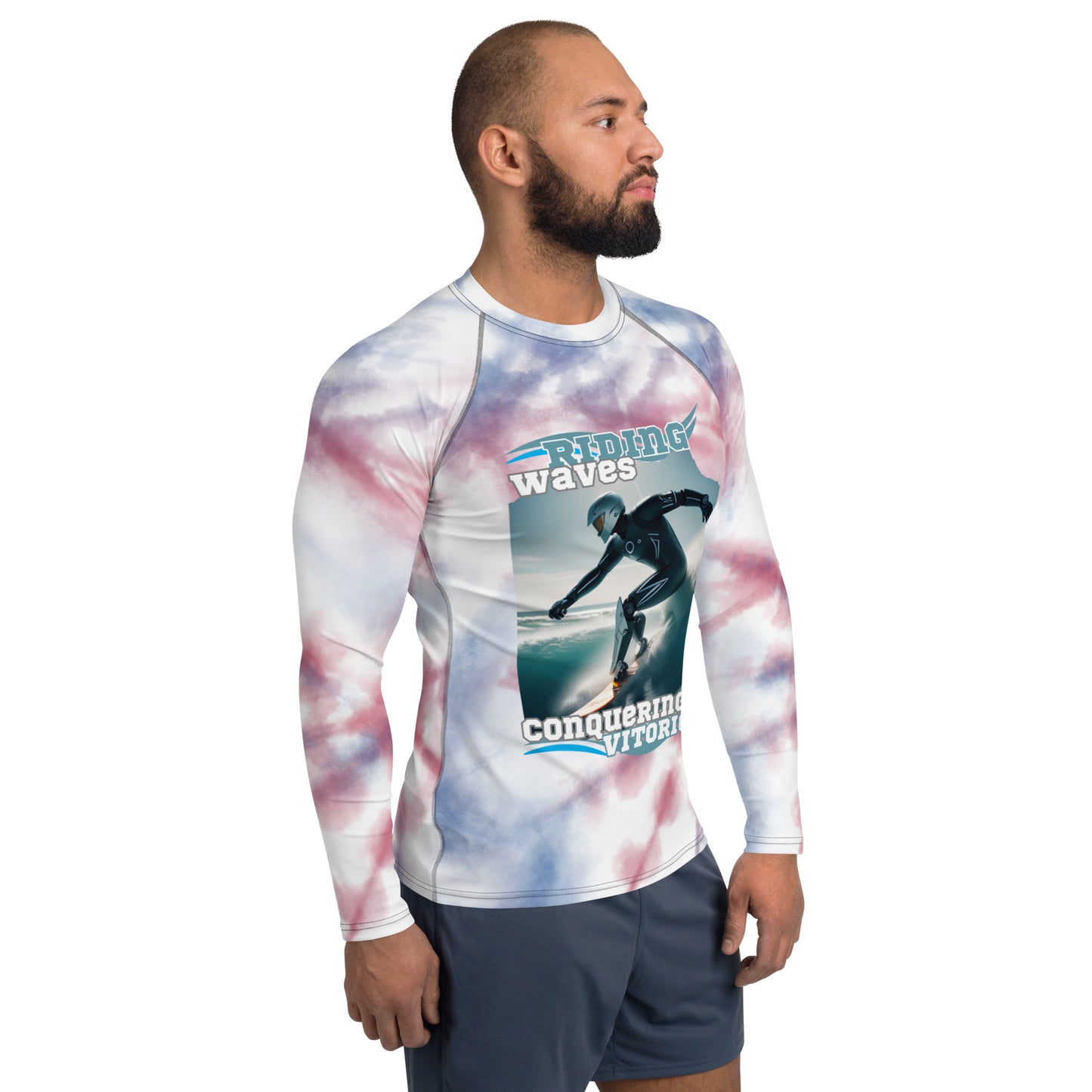 Prosthetic Ridding Waves Men's Rash Guard