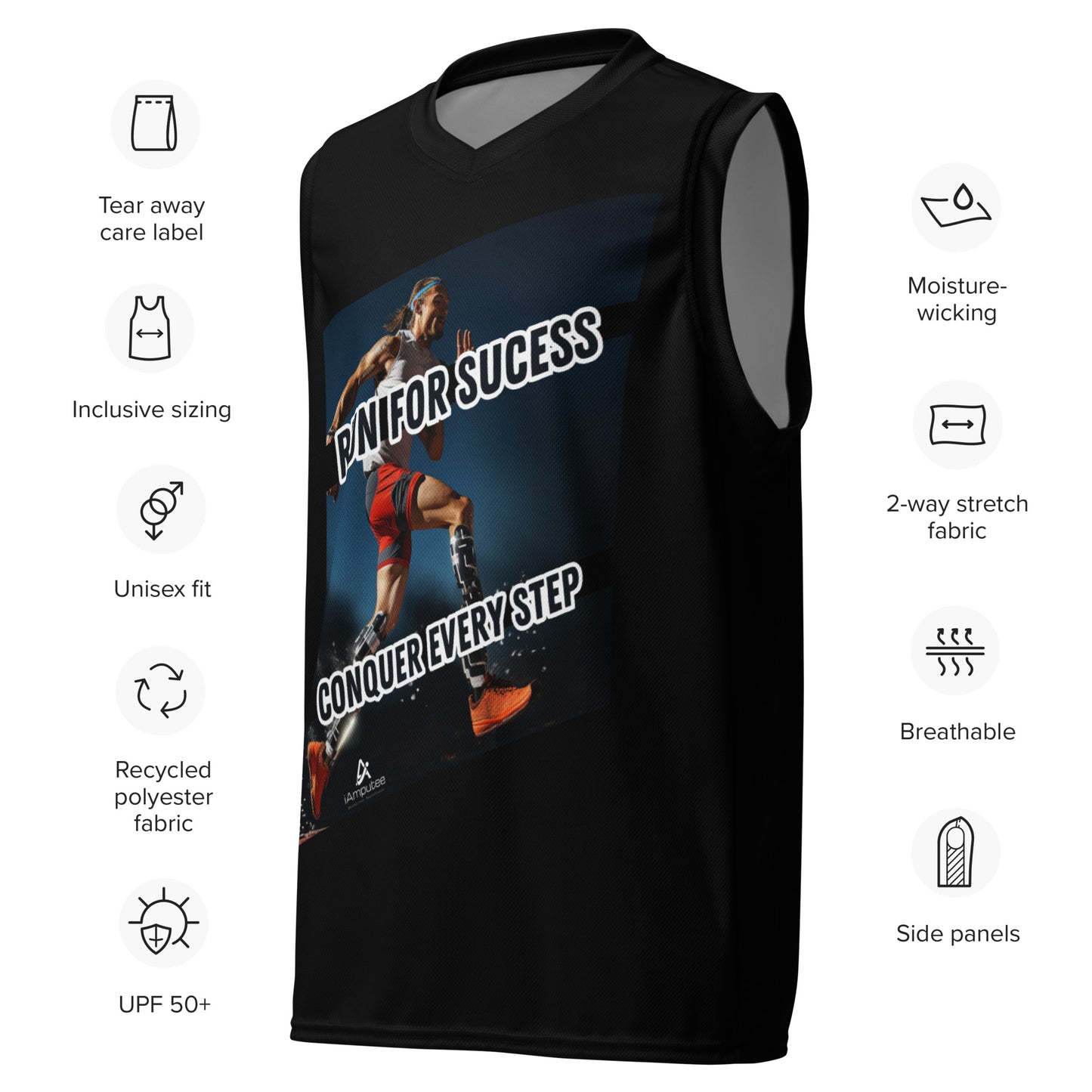 Prosthetic Runner unisex basketball jersey