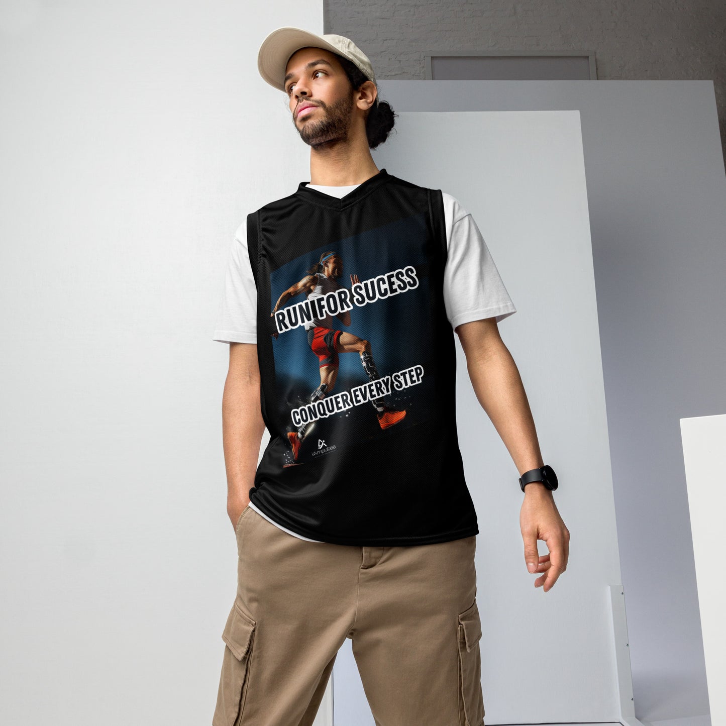 Prosthetic Runner unisex basketball jersey
