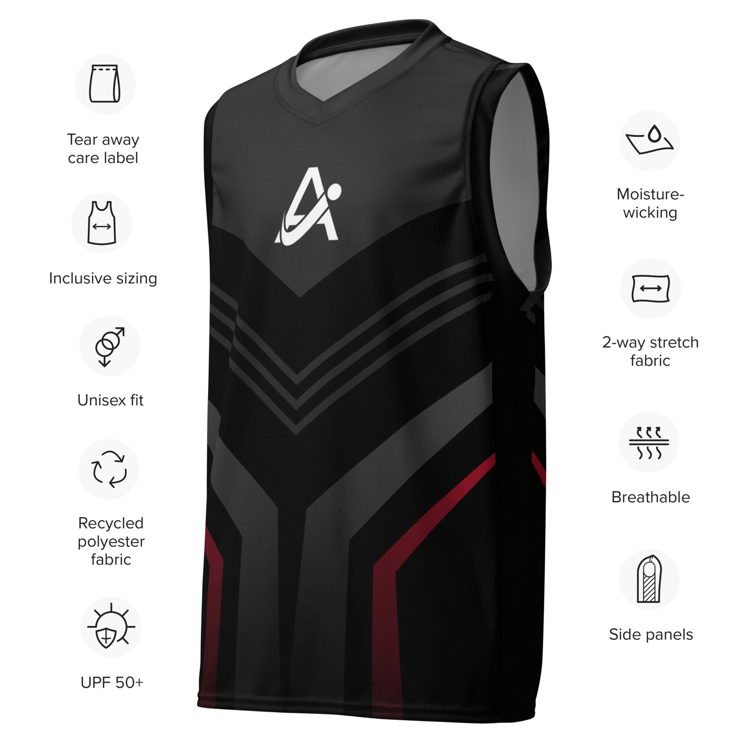 iAmputee Black basketball jersey