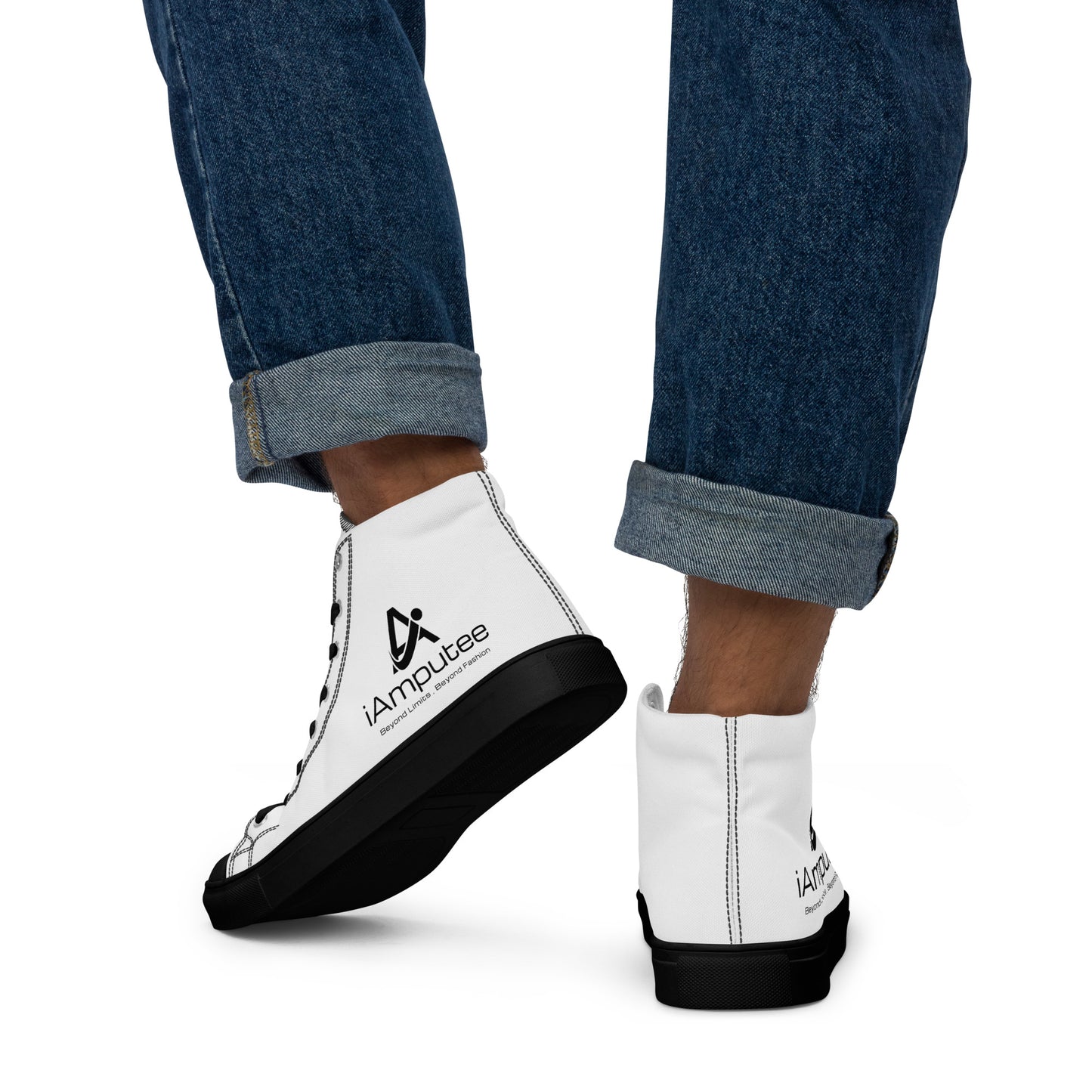 iAmputee Zapatos de lona altos para hombre