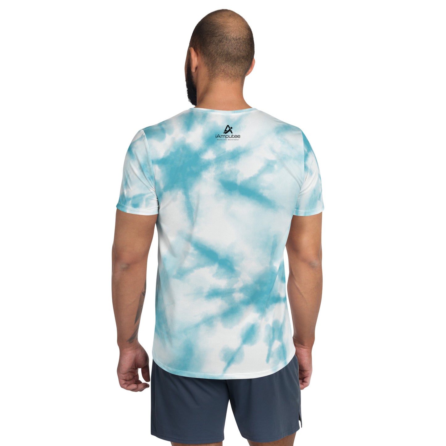 Ridding the Waves on Prosthetics Men's Athletic T-shirt