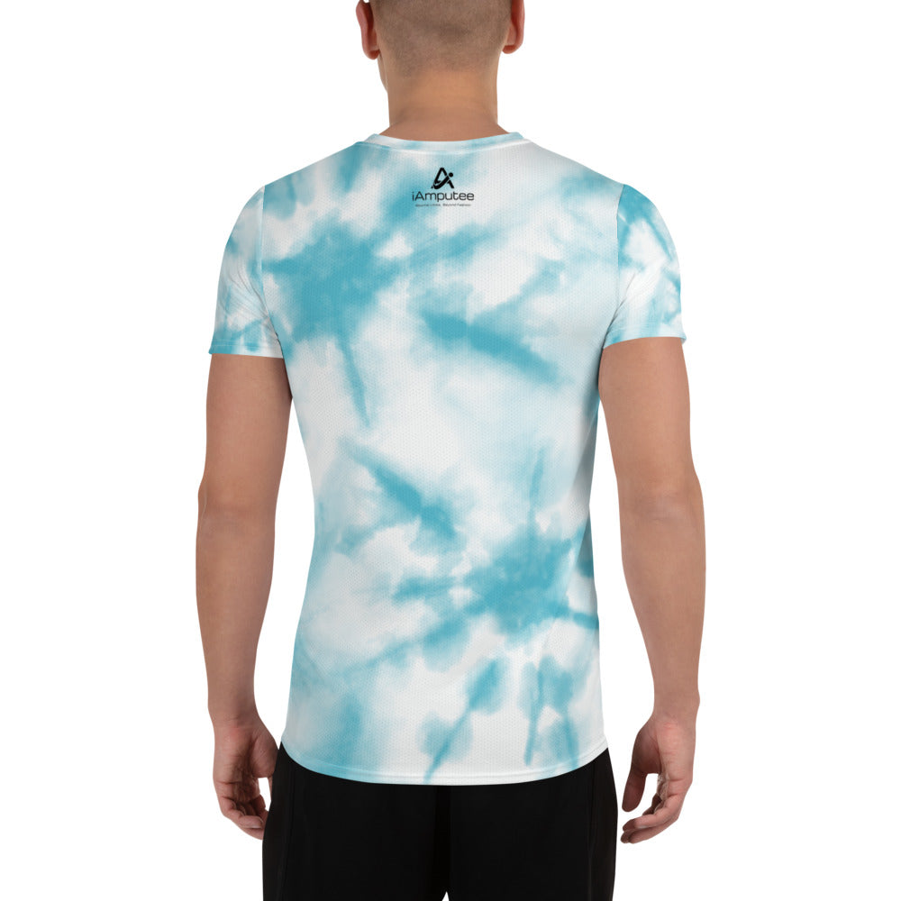Ridding the Waves on Prosthetics Men's Athletic T-shirt