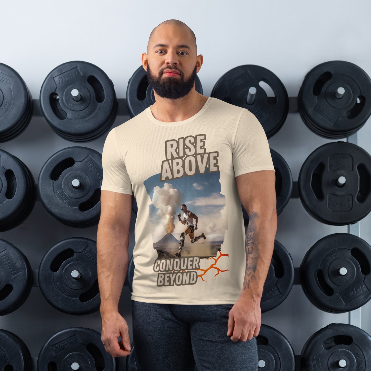 Ridding Waves on Prosthetics Men's Athletic T-shirt