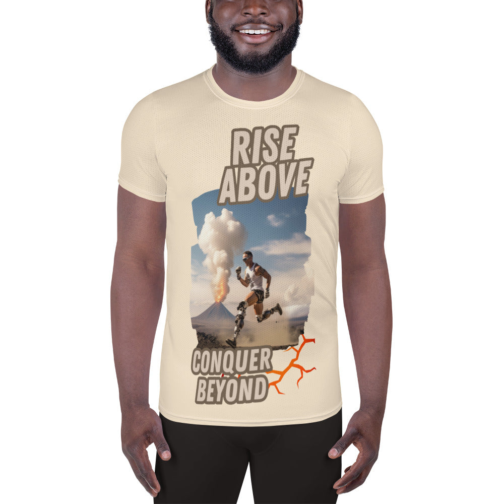 Ridding Waves on Prosthetics Men's Athletic T-shirt