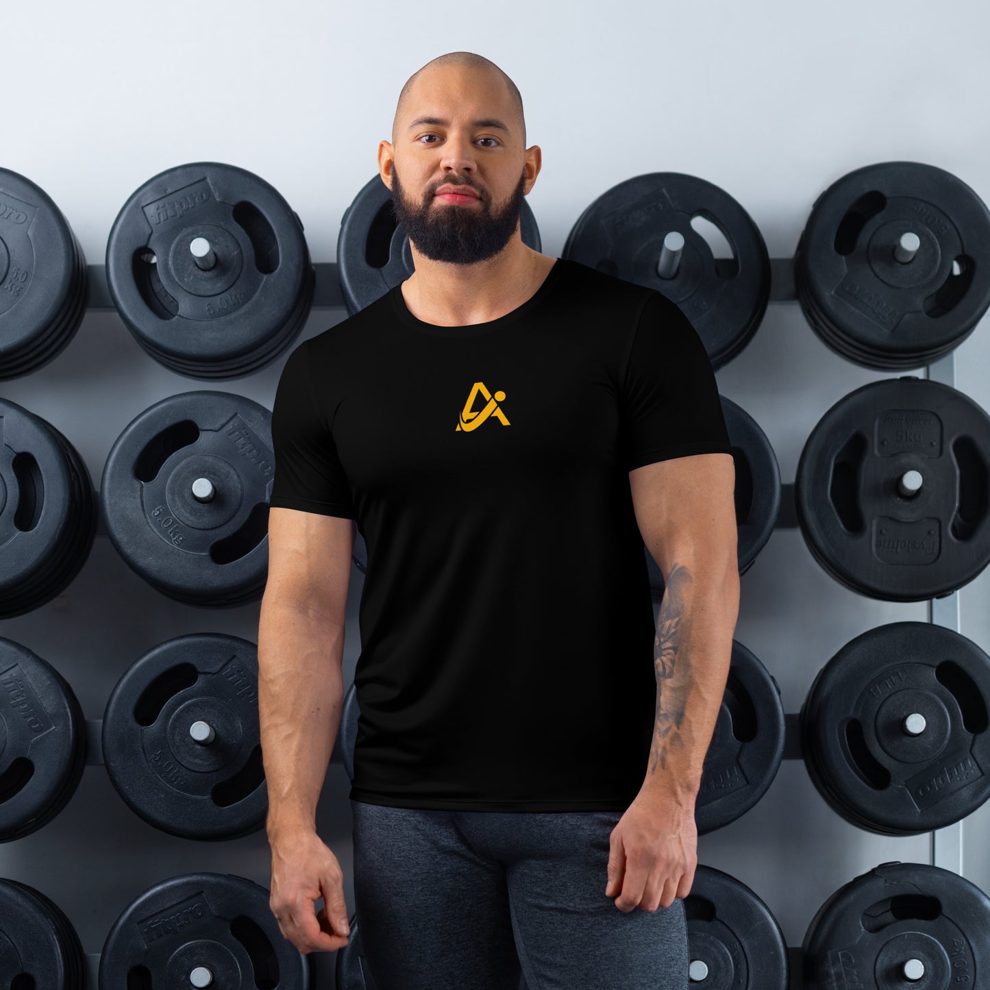 iAmputee Black & Orange Men's Athletic T-shirt