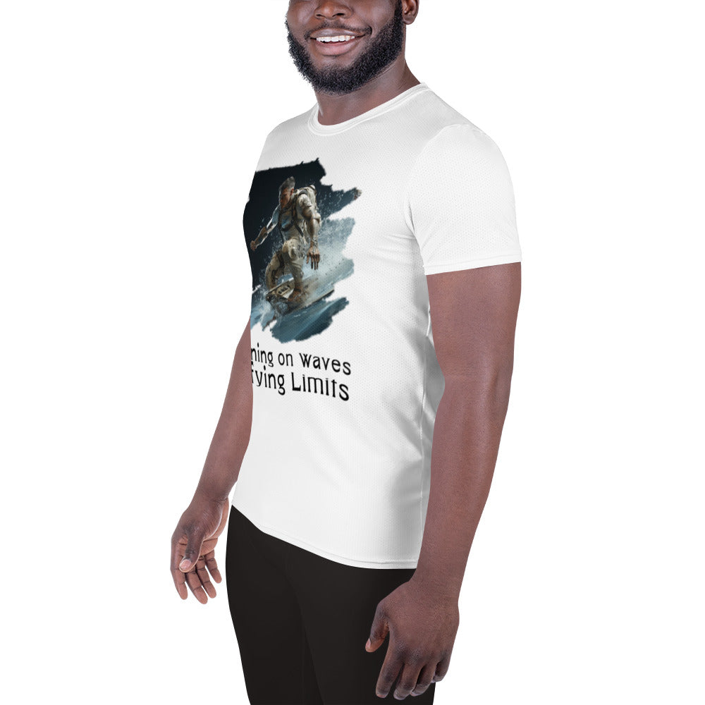 Running on Waves Men's Athletic T-shirt