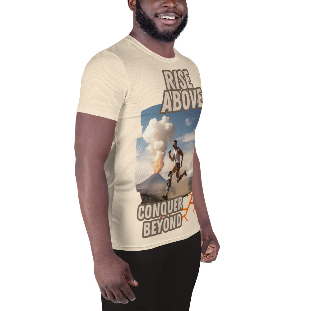 Ridding Waves on Prosthetics Men's Athletic T-shirt