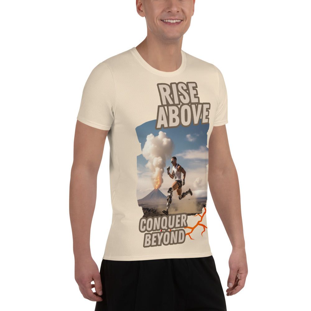 Ridding Waves on Prosthetics Men's Athletic T-shirt