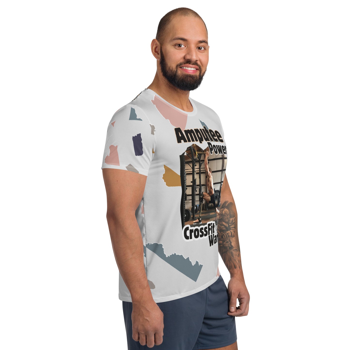 Camiseta atlética masculina Amputee Power