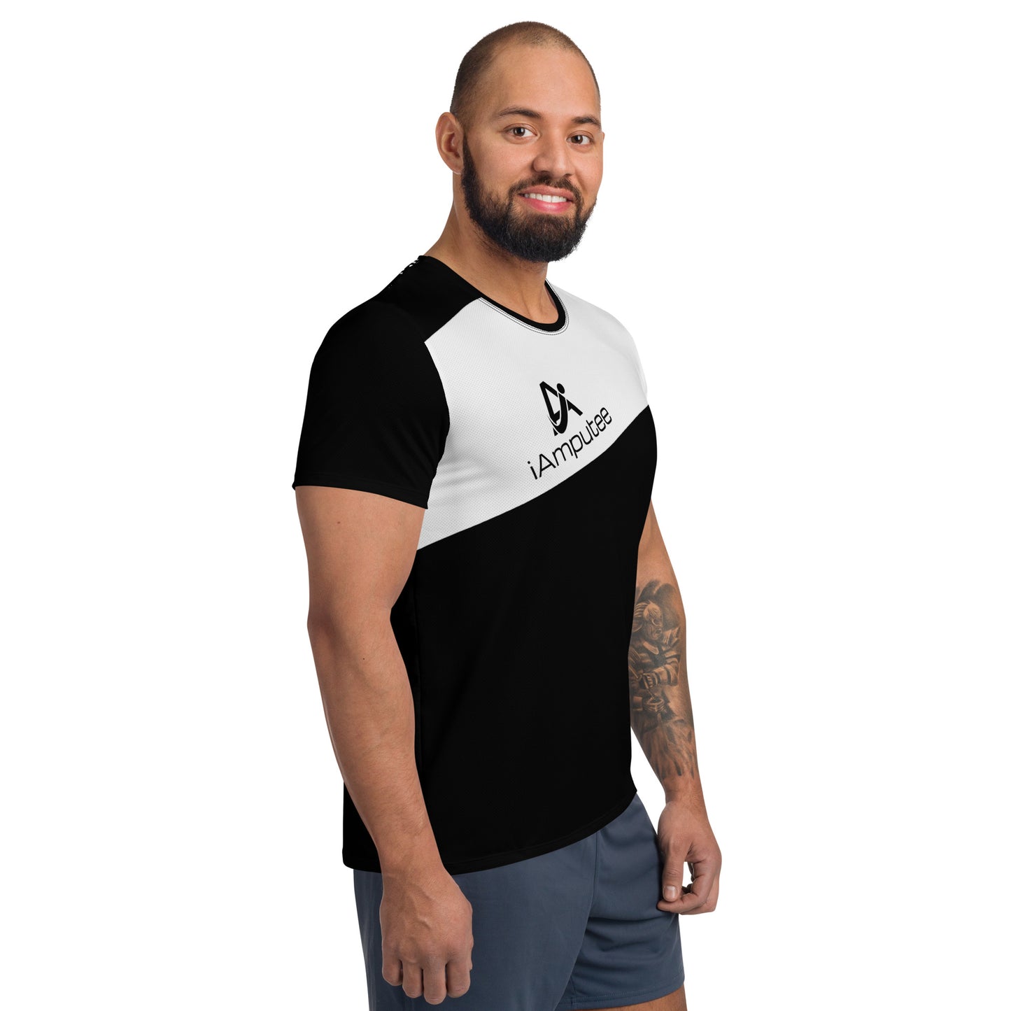 iAmputee Black & White Men's Athletic T-shirt