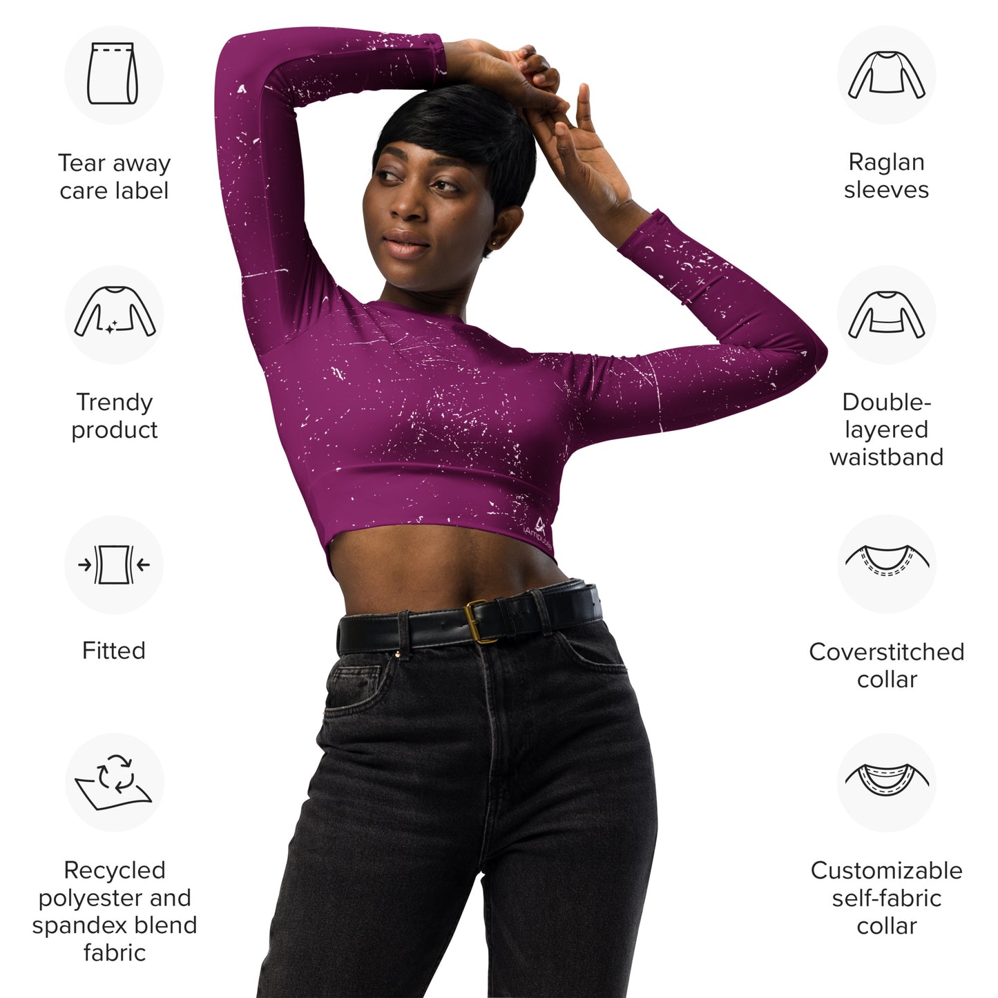 iAmputee long-sleeve crop top