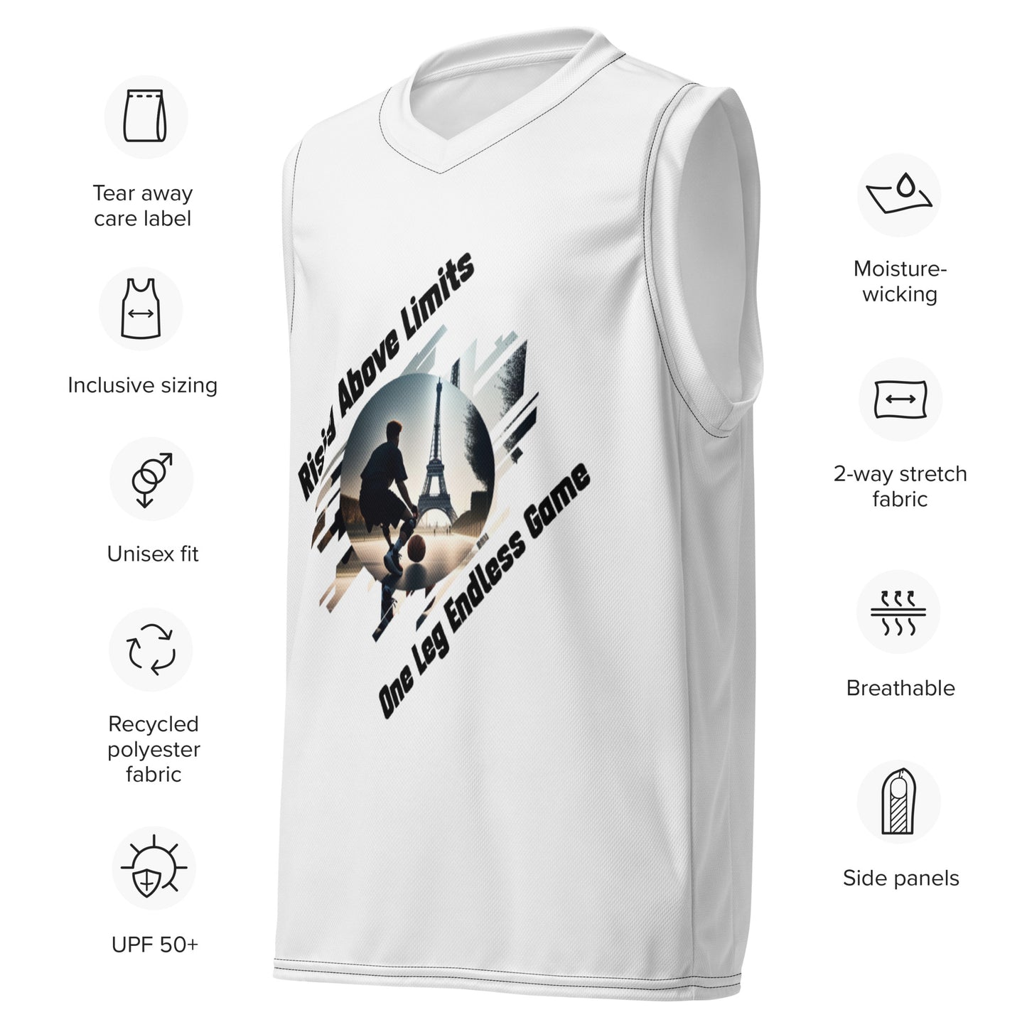 Camiseta de baloncesto unisex Rising Above Limits