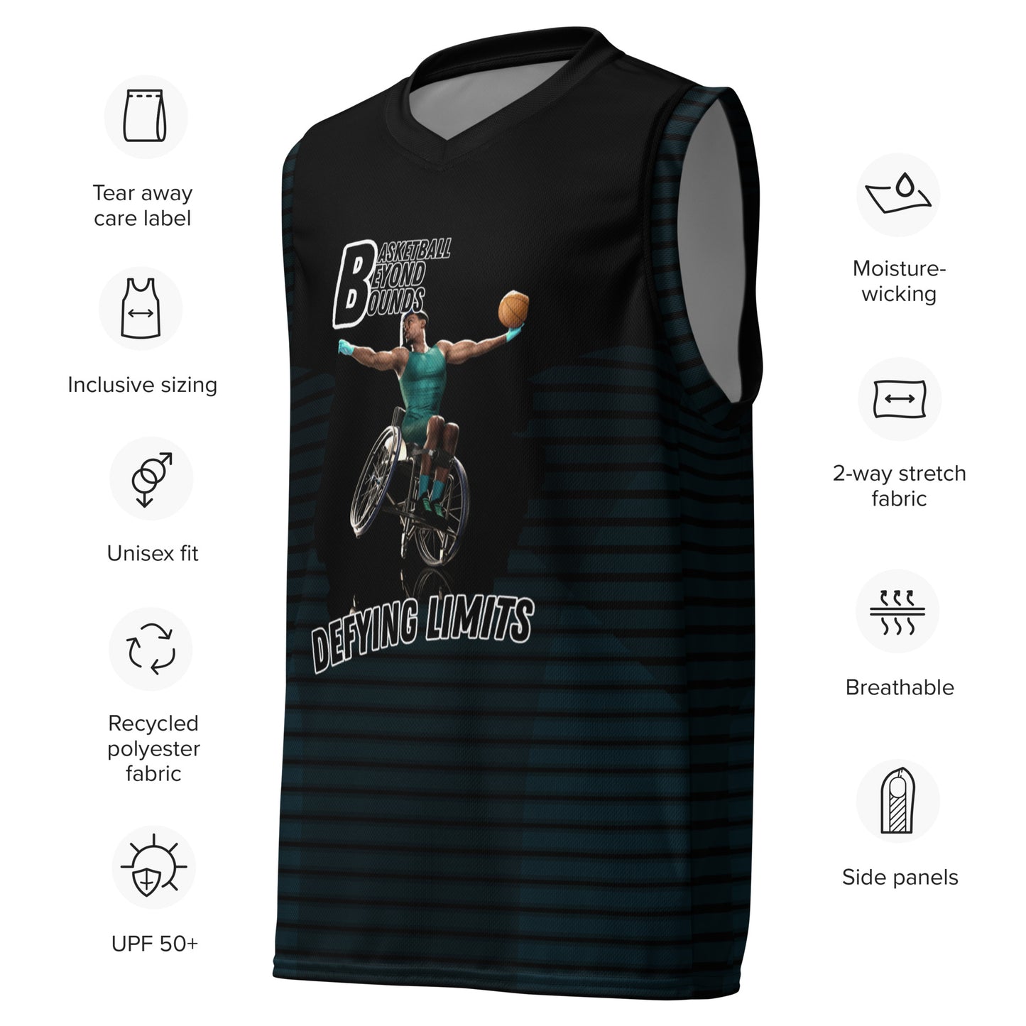 Camisa de basquete unissex Basket Beyond Bounds