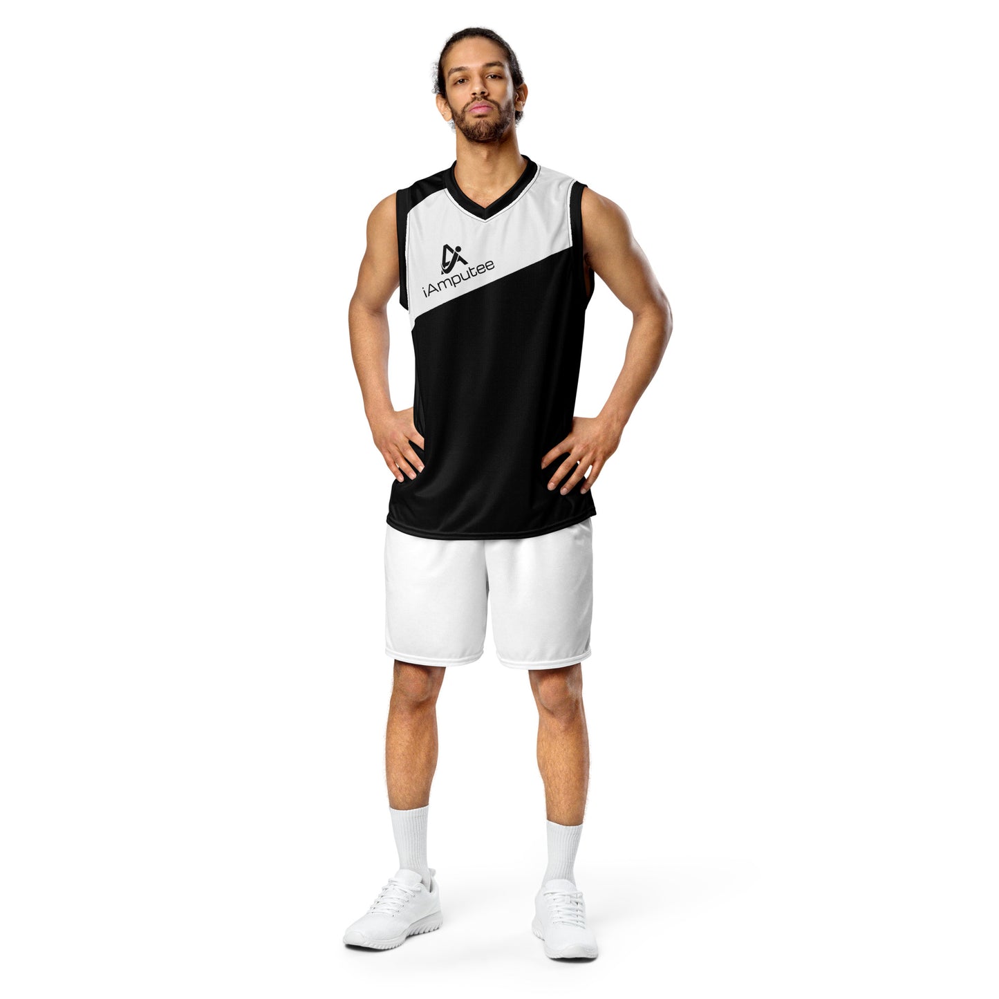 iAmputee Black & White unisex basketball jersey