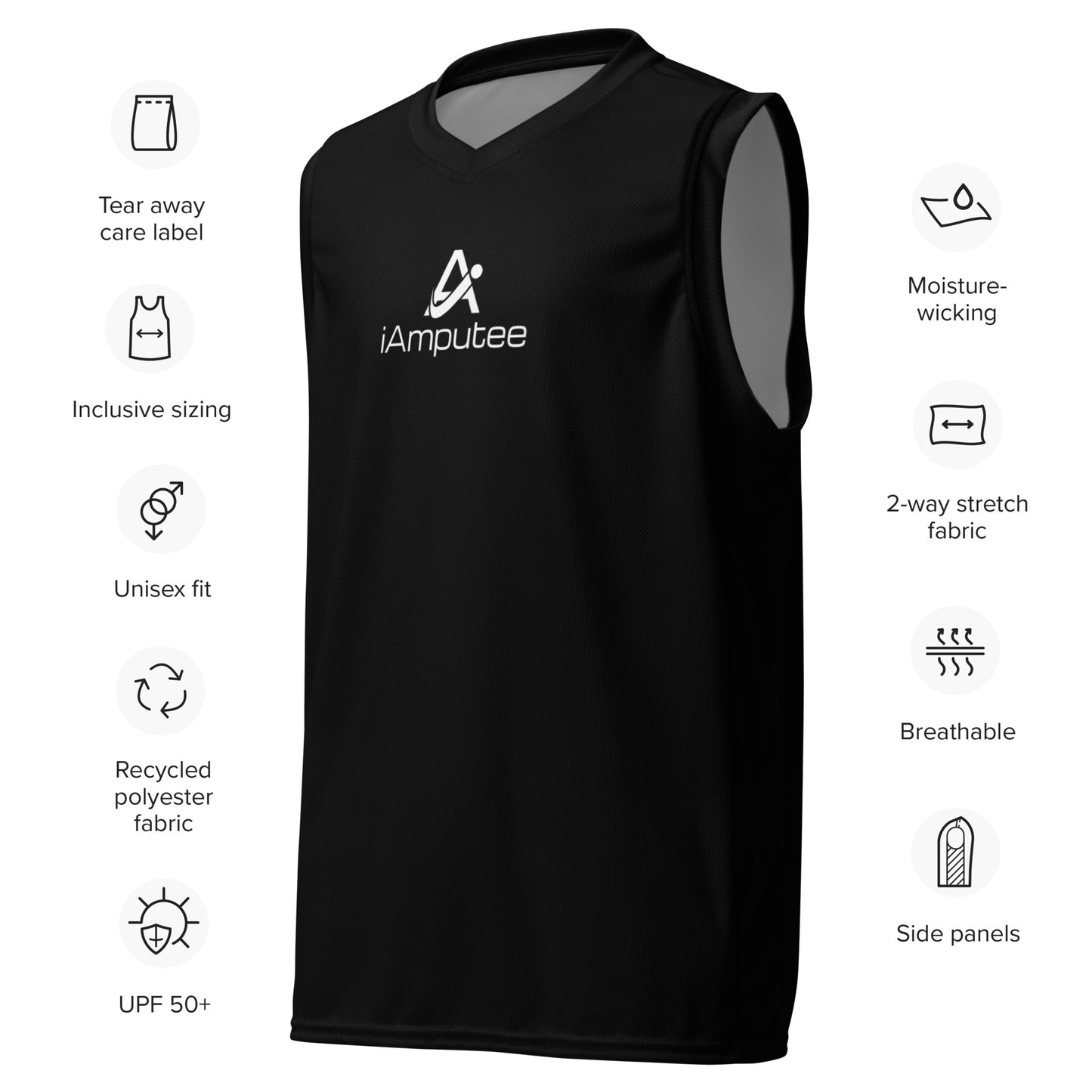 iAmputee Black unisex basketball jersey
