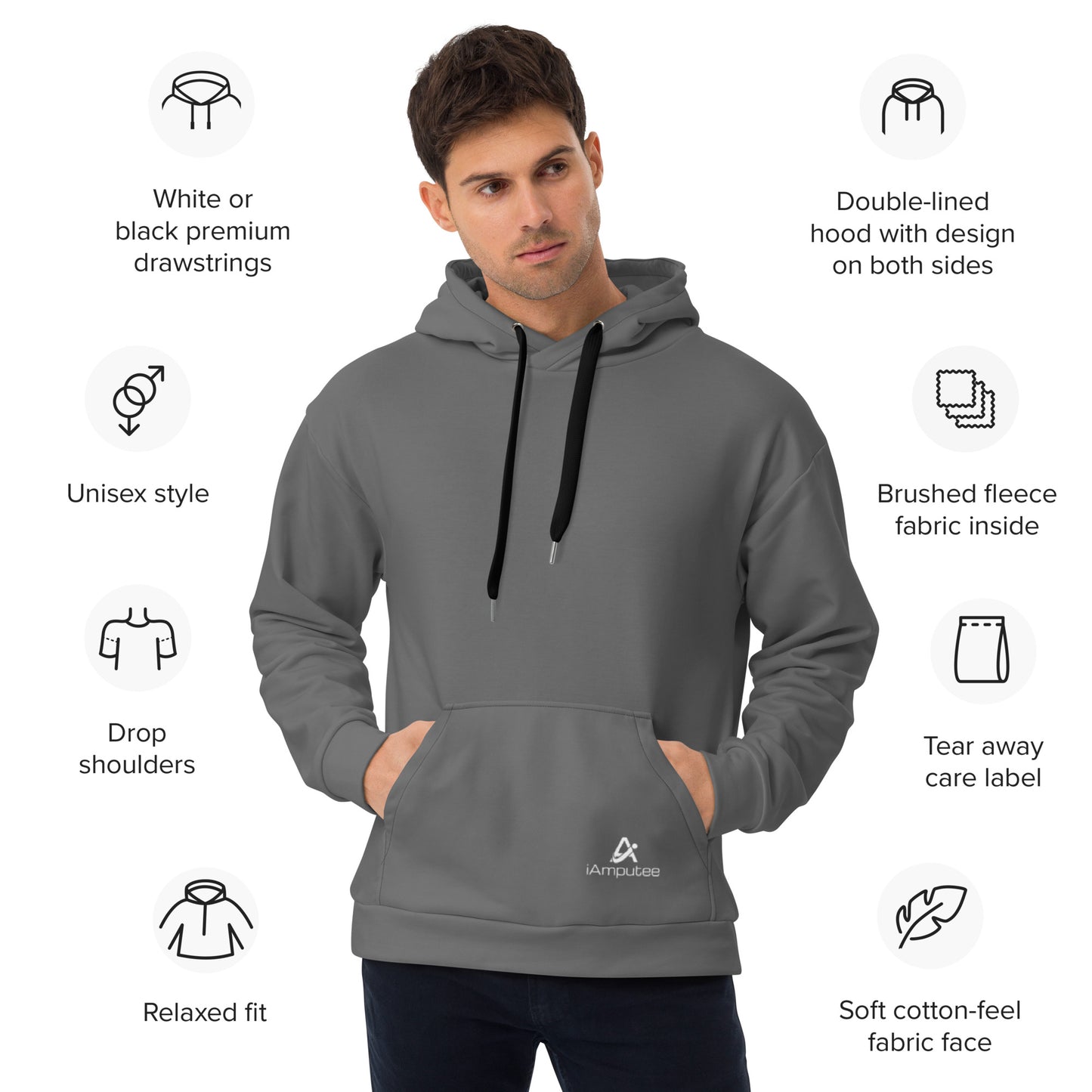 iAmputee Grey Unisex Hoodie