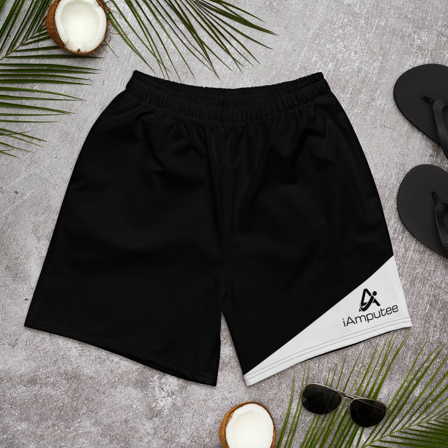 iAmputee Black & White Unisex Athletic Long Shorts