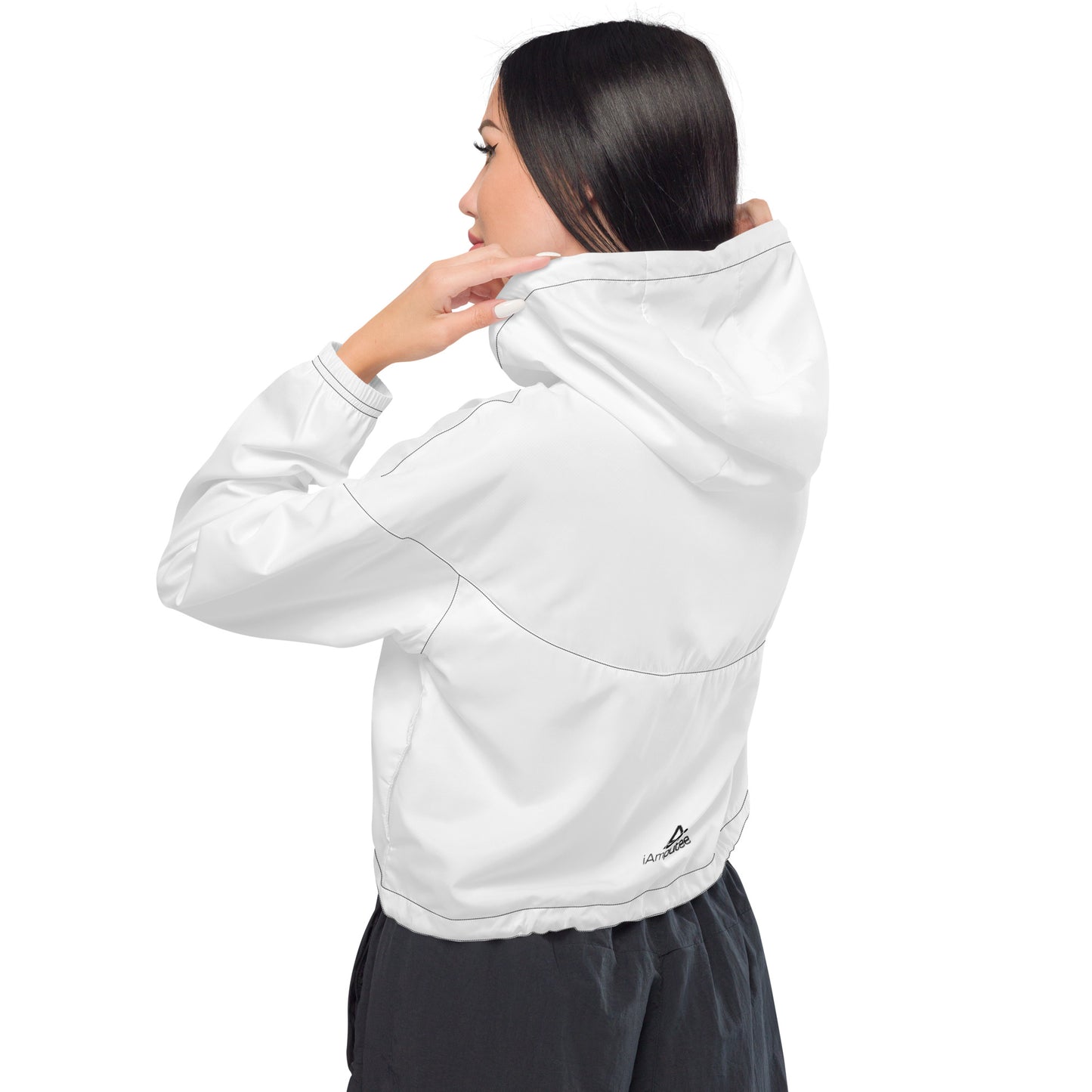 iAmputee White Women’s cropped windbreaker