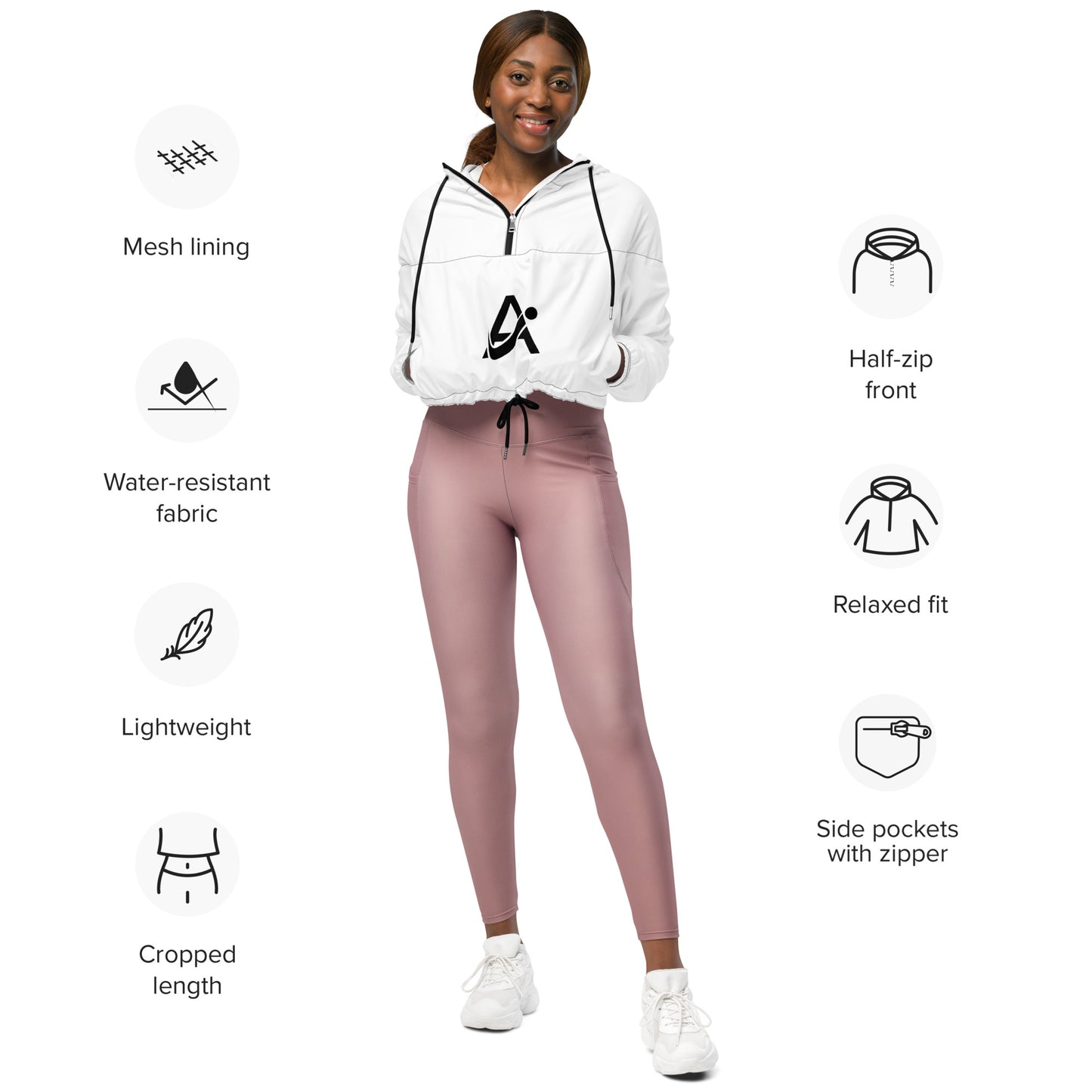 iAmputee White Women’s cropped windbreaker