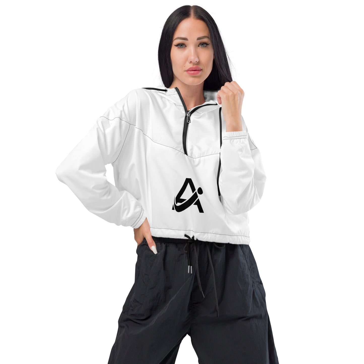 iAmputee White Women’s cropped windbreaker