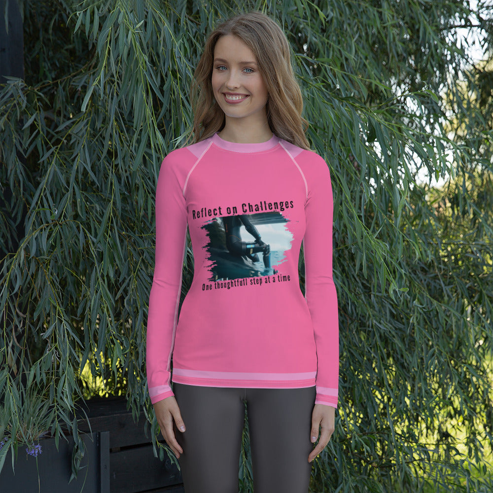Reflect on Challenges Women's Rash Guard