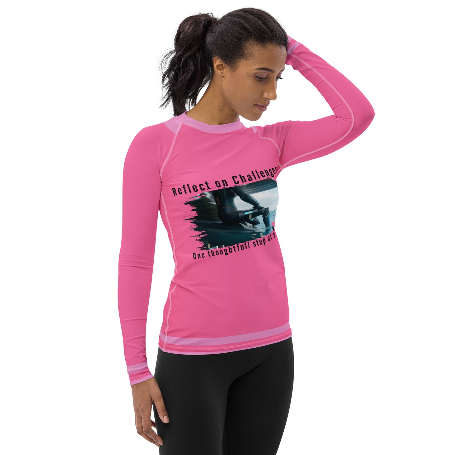 Reflect on Challenges Women's Rash Guard