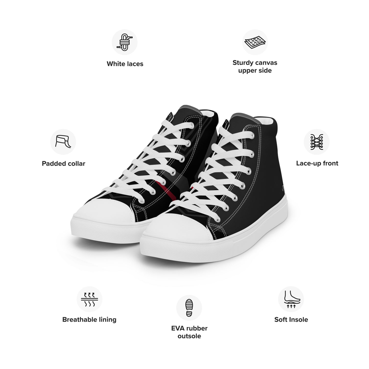 iAmputee Men’s high top canvas shoes