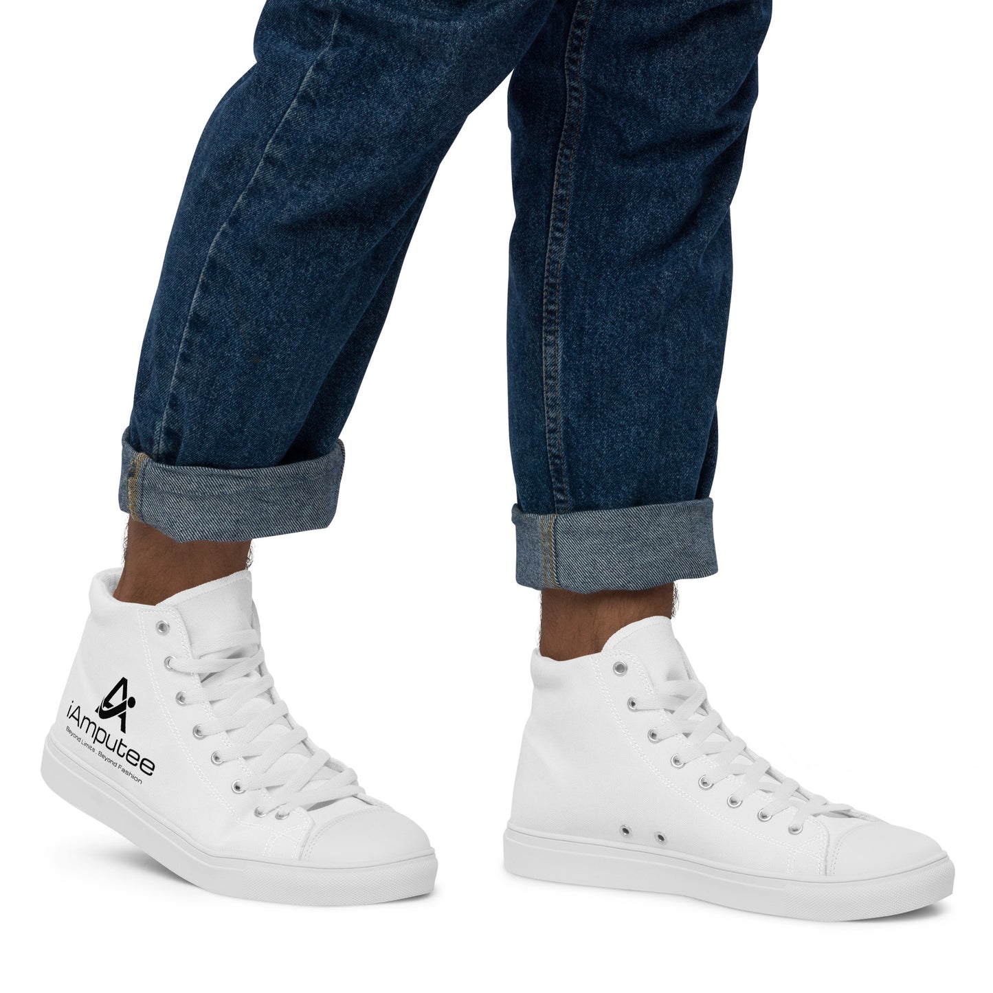 iAmputee Zapatos de lona altos para hombre