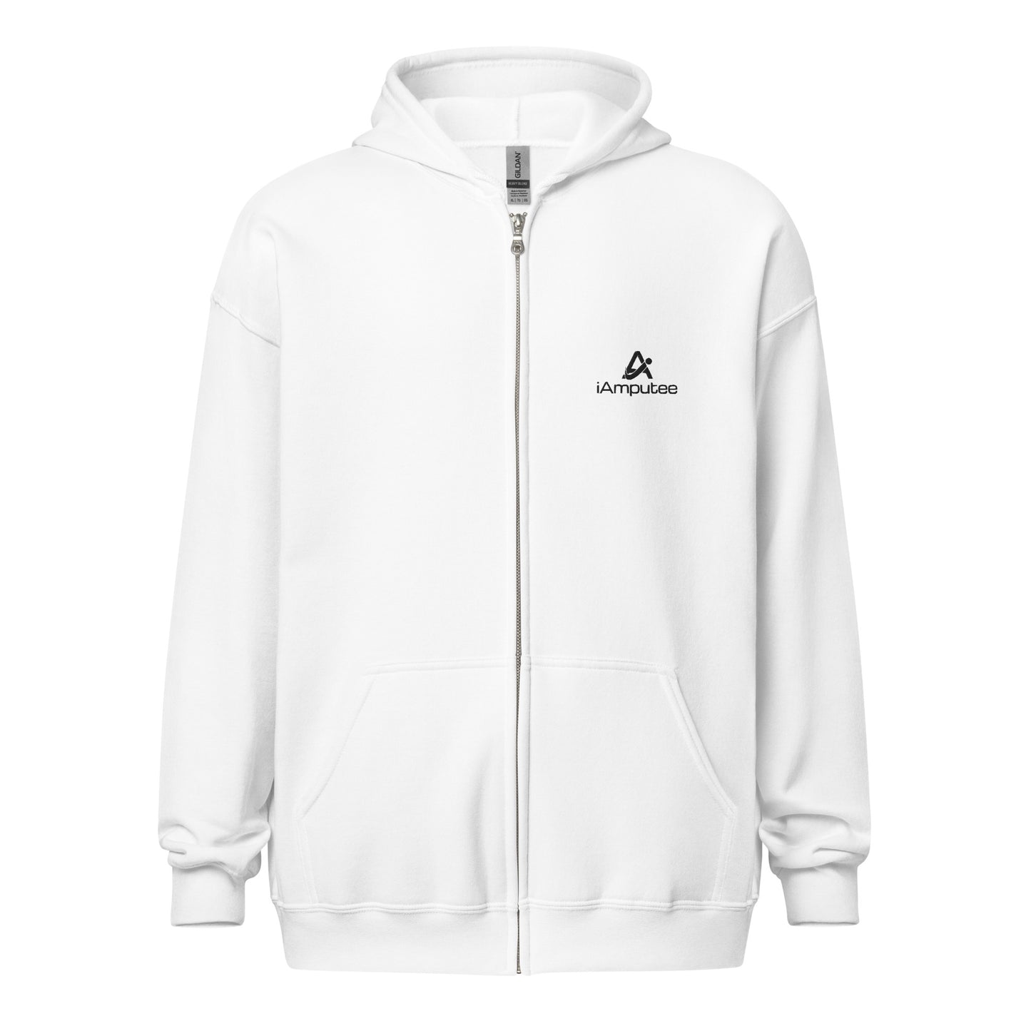 iAmputee Sudadera con capucha y cremallera de mezcla pesada unisex