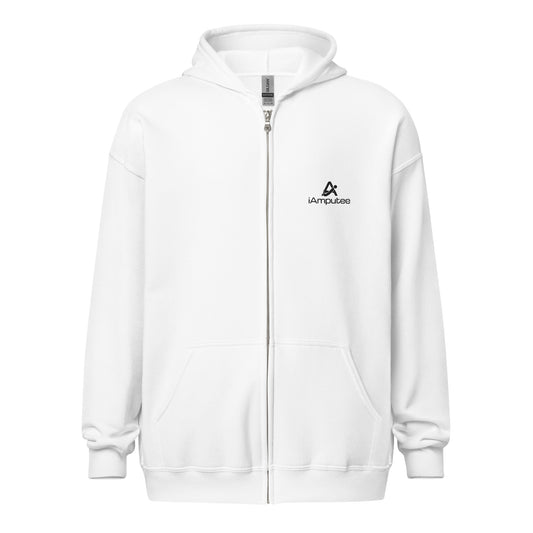 iAmputee Sudadera con capucha y cremallera de mezcla pesada unisex