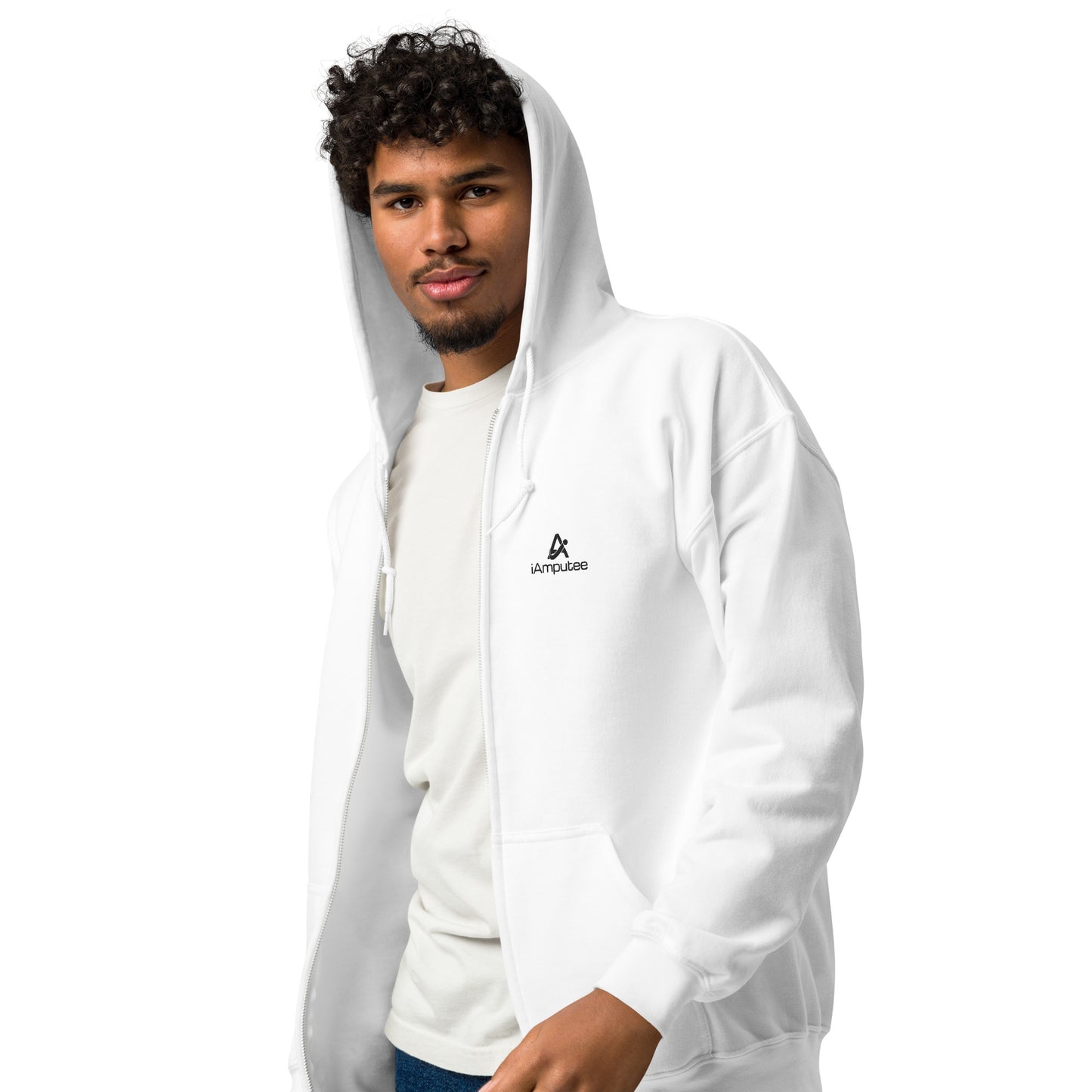 iAmputee Sudadera con capucha y cremallera de mezcla pesada unisex