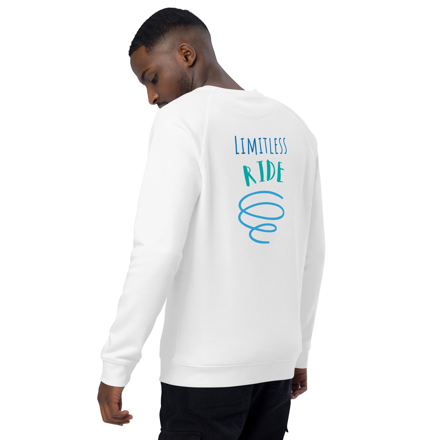 Limitless Ride Unisex organic raglan sweatshirt