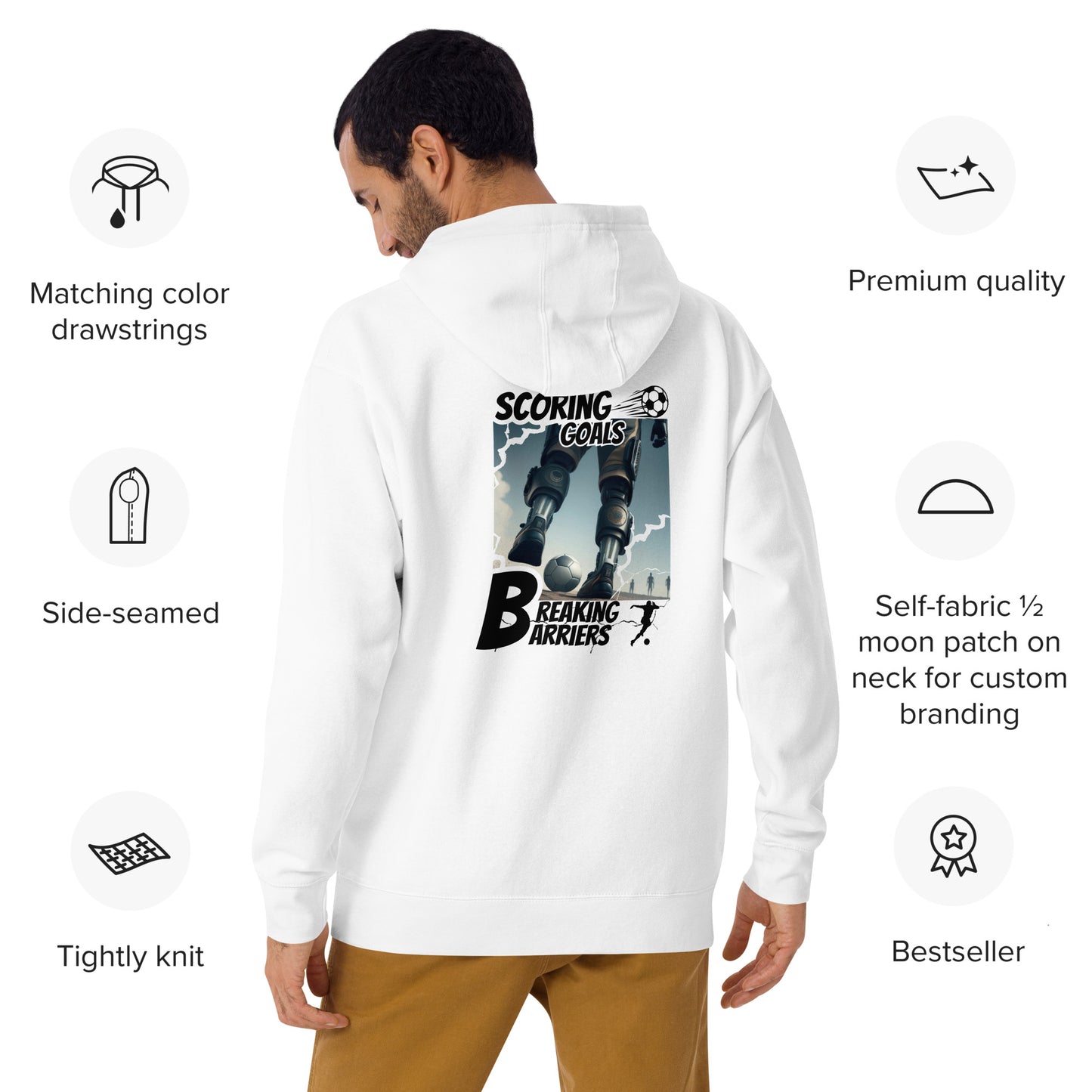 Prosthetic Football Unisex Organic Hoodie
