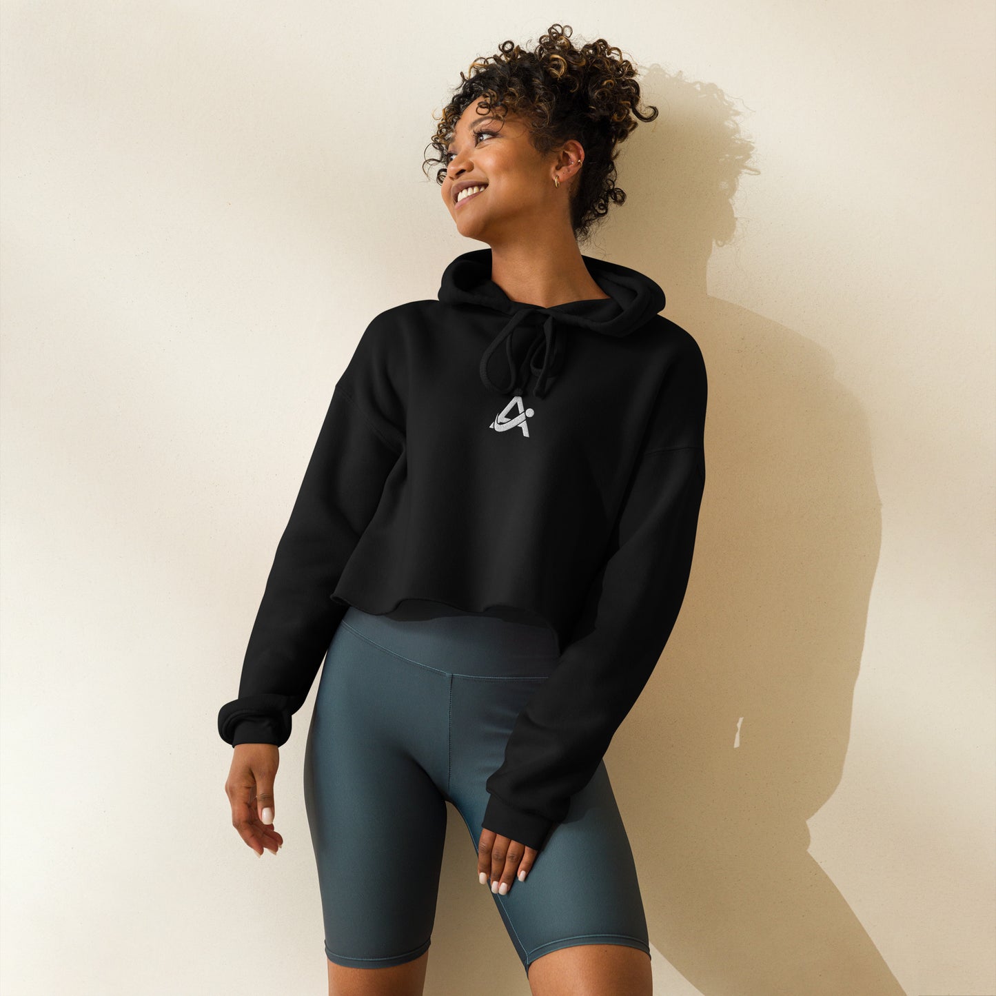 iAmputee Embroidered Black Crop Hoodie